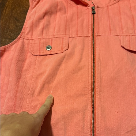 Christopher & Banks Coral Textured Vest with Hood - Picture 3 of 5